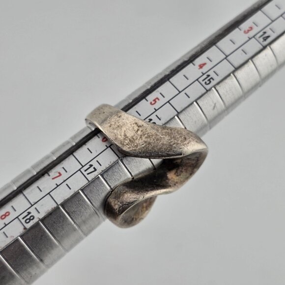 STERLING SILVER Ring MCM MODERN MODERNIST Koppel Abstract SIGNED HEAVY 6.5 VTG - Picture 3 of 13